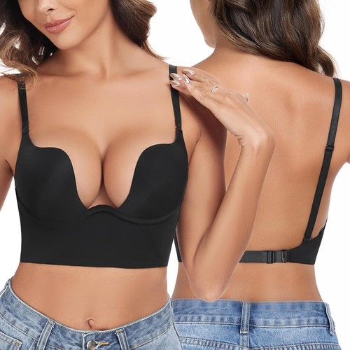 Women deep plunge bra - deep,